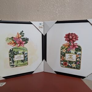 Chanel and Hermes Floral Perfume Art Prints